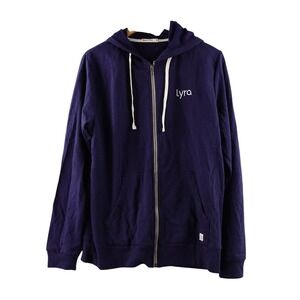 Marine Layer Mens Lyra Embroidered Zip Hoodie Navy Blue Size M Made USA
